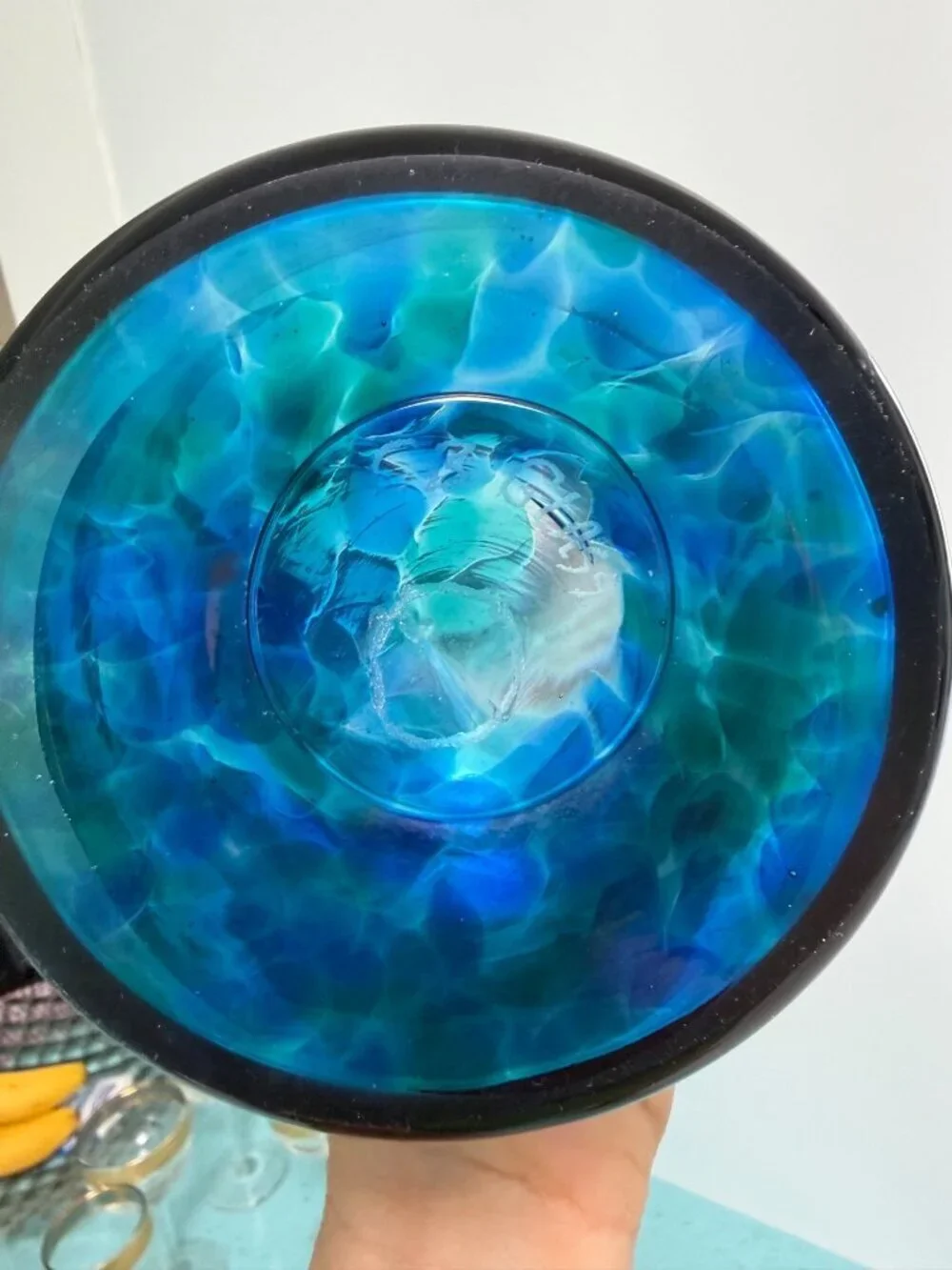 C.B. Glass Curtiss Brock Large 13 Inch Tall Studio Art Glass Vase Vintage Signed